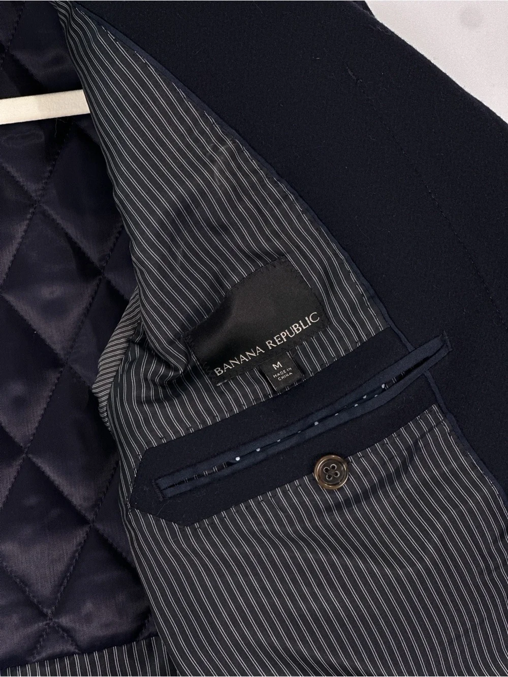Banana Republic Nova Fides Italian Wool Cashmere Topcoat Navy M